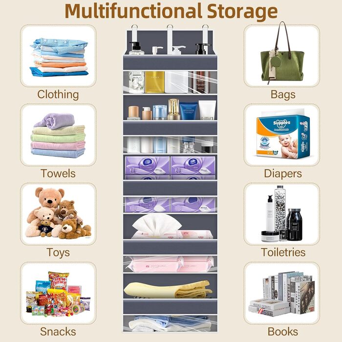 Підвісний органайзер для дверей Türorganizer з 5 кишенями, полиця для ванної кімнати, кемпінгу та зберігання речей