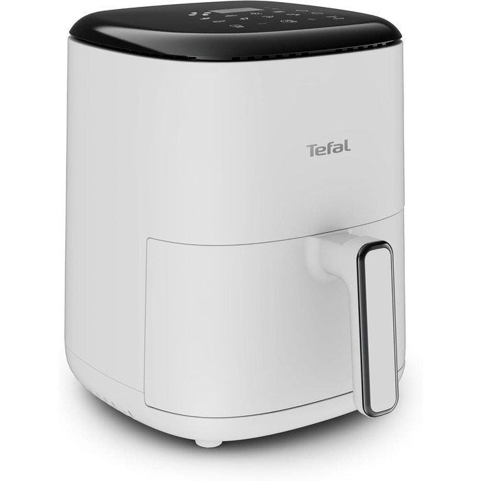 Аерофритюрниця Tefal Easy Fry Compact 3 л, 10 програм, сенсорне управління, антипригарне покриття, енергозберігаюча, світло-сіра