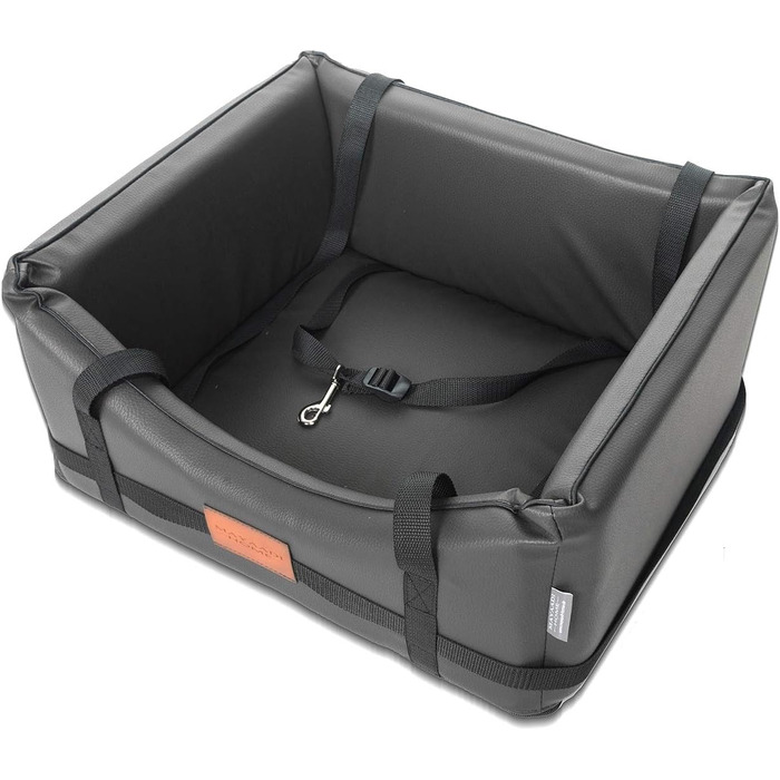 Автомобільний лежак для собак Mayaadi-Home з штучної шкіри, 50x45 см, темно-сірий