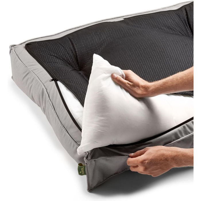 Ліжко для собак HUNTER Lancaster, стьобане, з малюнком, м'яке, 70 x 50 см, сірий колір