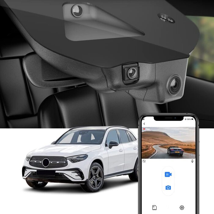 Відеореєстратор Fitcamx 4K для Mercedes-Benz GLC X254 (2023-2026) з Wi-Fi, Full HD, G-сенсором та картою 64GB