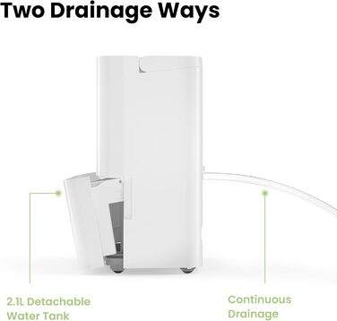 Comfee Dehumidifier 10L/24h, Room size approx. 40m³ (16m²), LED Display, Against Moisture, Mold, MDDN-10DEN7, R290, Automatic Dehumidification