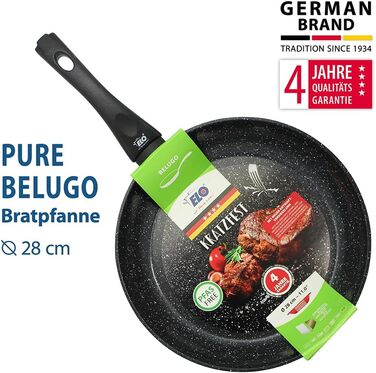 Сковорода ELO Belugo 28 см з кованого алюмінію з антипригарним покриттям ELODUR® Select (PFAS free) – для індукційних плит, чорна