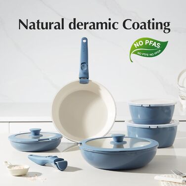 Набір посуду Redchef: 16 предметів, антипригарне покриття, кераміка, без PFOA/PTFE, для дому та кемпінгу