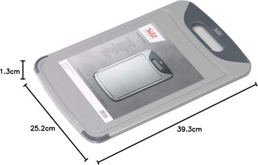 Дуршлаг Silit 38 x 25 см, прямокутний, з ABS-пластику, для нарізання, з жолобками для соку, з ручкою, придатний для миття в посудомийній машині, бережний до ножів