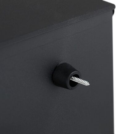 Поштова скринька Relaxdays HBT 37x37x11 см, сталь, чорний/срібний, з оглядовим вікном та замком