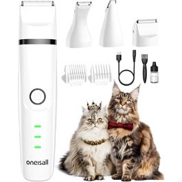 Набір для стрижки котів та собак 3-в-1 Oneisall: тиха професійна машинка для грумінгу, ідеальна для догляду за лапами, анальним отвором та спутанним хутром
