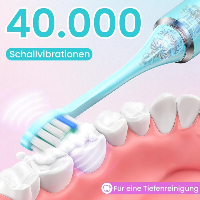 Електрична зубна щітка YUNCHI C2 з 40000 вібрацій на хвилину, звукова щітка для дорослих, зарядка USB-C, акумулятор до 55 днів, 5 режимів чищення, таймер 2 хвилини, 8 насадок, дорожній футляр, чорний (Ycdz-y7)