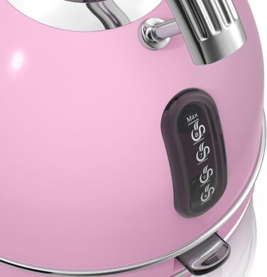 Електричний чайник Swan Retro 1.8 л, рожевий, з автоматичним відключенням, нержавіюча сталь, 3000 Вт