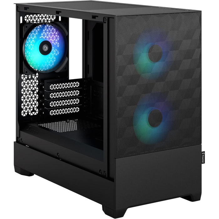 Корпус для ПК Fractal Design Pop Mini Air RGB Black з темперованим склом та сіткою Honeycomb Mesh – 3 RGB вентилятори, підтримка mATX