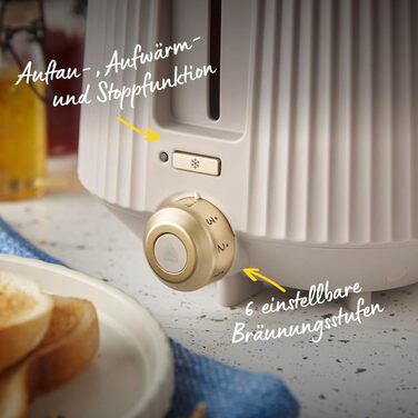 Тостер Russell Hobbs Brontë Stone з 6 рівнями підсмажування, підігрівом та функцією підйому