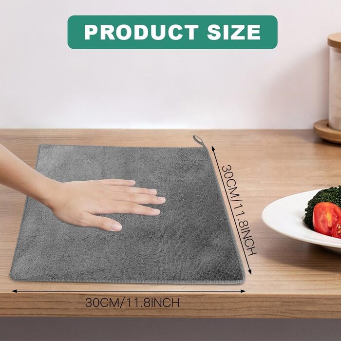 Мікрофібровий рушник URAQT, набір 12 шт. Швидковисихаючі рушники з мікрофібри для сауни, фітнесу, спорту, подорожей - рушник для фітнесу, спортивний рушник, пляжний рушник, 30x30 см