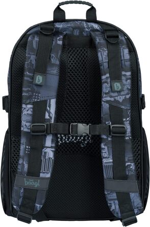 Шкільний рюкзак Baagl для хлопчика (3 шт.): рюкзак, пенал, сумка. Ергономічний, для початкової та середньої школи. З нагрудним ременем (Technic)