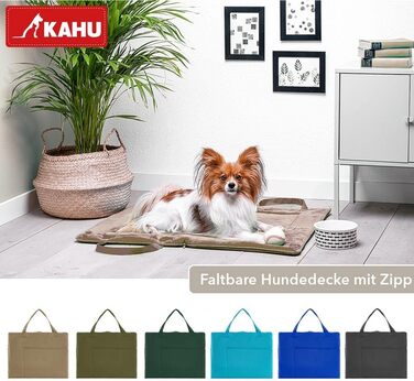 Складаний килимок для собак KAHU® для подорожей (60x80 см) • Зручний килимок-подушка для собак • Килимок для собак у подорожах • Легкий килимок для собак • Миючий килимок для собак • Колір: блакитний