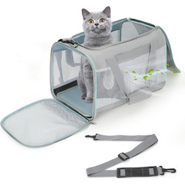 Транспортна сумка Cozary для котів та собак, переноска для тварин, сіра (44x30x30 см)