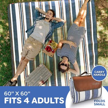 Великий пікніковий килимок Scuddles для відпочинку на природі, водонепроникний, з кишенею, для кемпінгу та пляжу