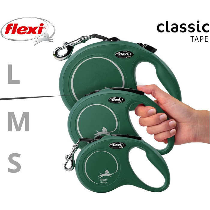 Рулетка для собак Flexi Classic S 5 м оливковий, до 15 кг