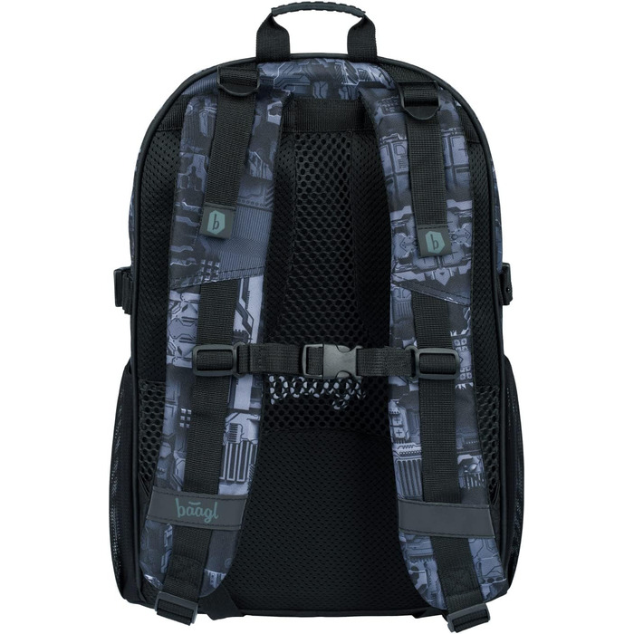 Шкільний рюкзак Baagl для хлопчика (3 шт.): рюкзак, пенал, сумка. Ергономічний, для початкової та середньої школи. З нагрудним ременем (Technic)