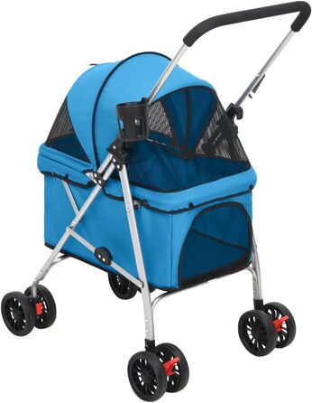 ВідаXL Переноска для собак, візок для собак, складаний, 76x50x100 см, Оксфорд, блакитний