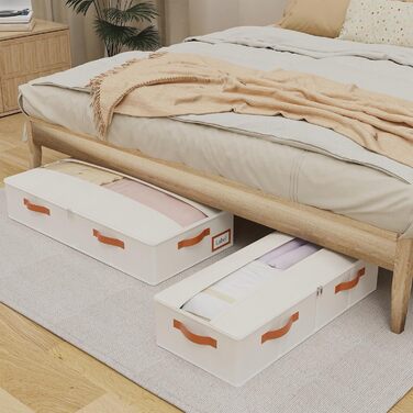 Комод-органайзер під ліжко Yawinhe, 2 шт., з прозорою кришкою та ручками, 80x40x15 см, для зберігання речей у спальні