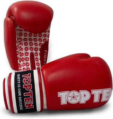 Боксерські рукавички TOP Ten Fight - 10, 12, 16 Oz - чорні, червоні, сині, зелені, помаранчеві. Підходять для кікбоксингу та інших видів єдиноборств.