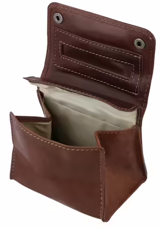 Gusti Tabaktasche Leather - Lutz Spinning Wheel Tobacco Pouch Fine Cut Pouch Brown Leather
