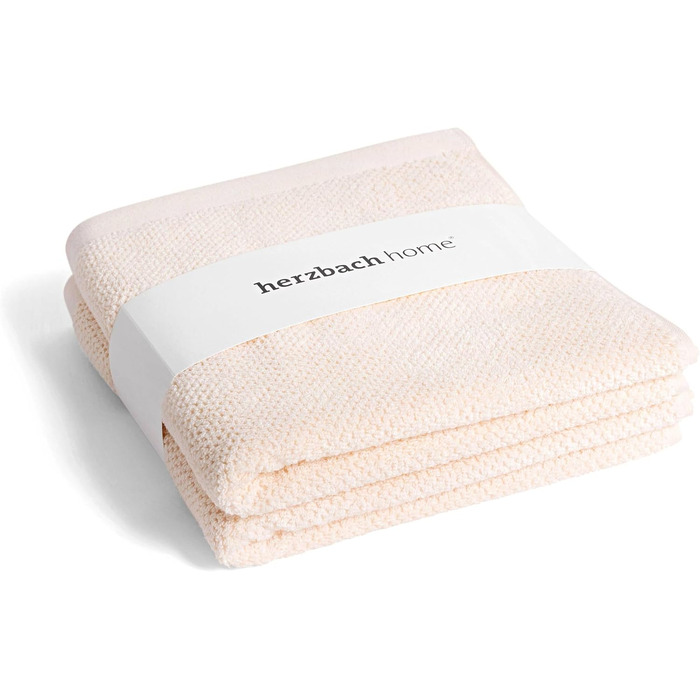 Набір махрових рушників для душу herzbach home Spa Kollektion, 100% бавовна, 50x100 см, 2 шт, колір крем
