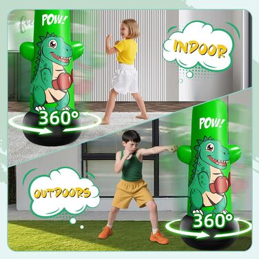 Надувний боксерський мішок JUOIFIP 120 см для дітей. Підходить для MMA, карате, таеквондо, збірка енергії