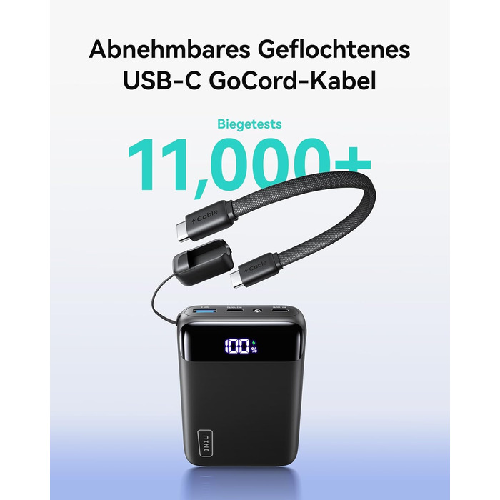 Power Bank INIU 20000mAh з швидкою зарядкою 22.5W, USB-C, для iPhone, Samsung, AirPods, iPad - зовнішній акумулятор для подорожей та кемпінгу