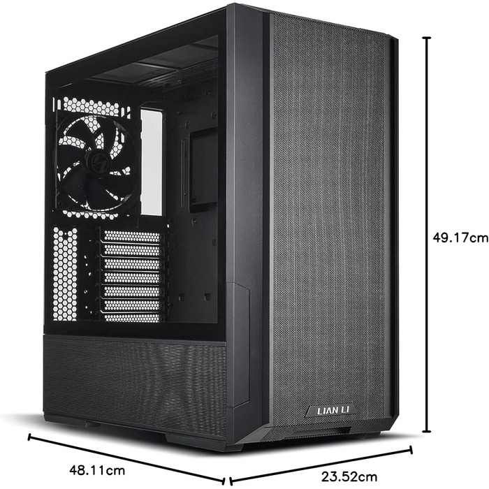 Корпус Lian Li LANCOOL 216X: Midi-Tower, сталь, чорний, з високим повітряним потоком, 160 мм вентилятори (без RGB)