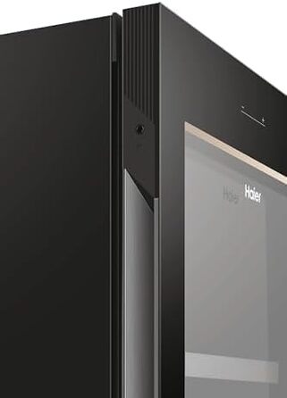 Haier 34 Bottle Wine Refrigerator - 2 Zone Wine Cooler with UV Glass Door, Wooden Shelves, Wi-Fi & Touch Display, Vibration-Free Storage