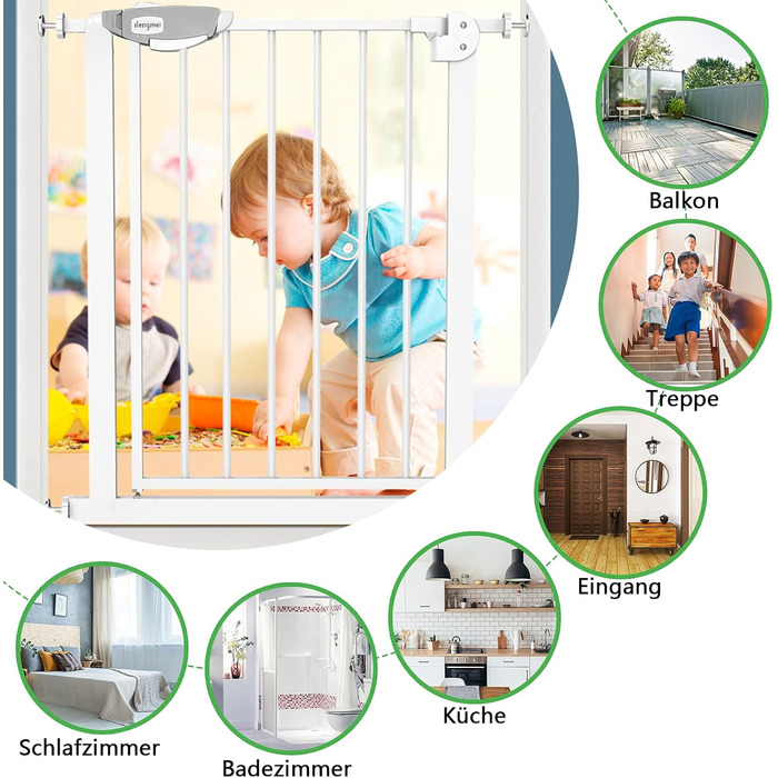 Захист для воріт/сходин для дітей UISEBRT без свердління, 75-85см, авто-закриття, металеве, 105-115см