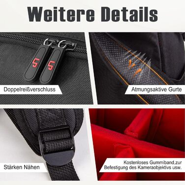 Професійний фоторюкзак Kamerarucksack для DSLR/SLR камер, об'єктивів та штативів - водонепроникний, унісекс