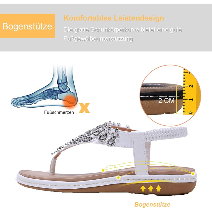 Босоніжки жіночі літні шльопанці Bohemian Strass, розмір 36-42 (40 EU), білі