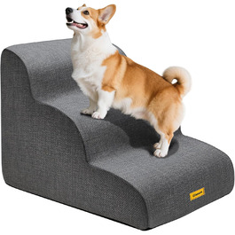 Сходинка для собак Gimars 30D з широкою сходинкою, 3 ступені, 40 см, знімний чохол та антиковзаюче покриття. Підходить для малих собак до дивану, ліжка, авто.