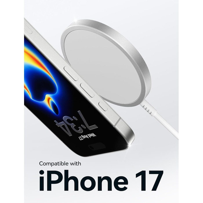 Бездротовий зарядний пристрій JSAUX MagSafe 15W для iPhone 17/16/15/14/13/12, AirPods 3/2, Кольоровий (блакитний)