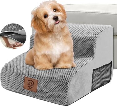 Сходинки для собак Zvonema: 2 сходинки, водонепроникні, протиковзкі, для маленьких собак, сірого кольору