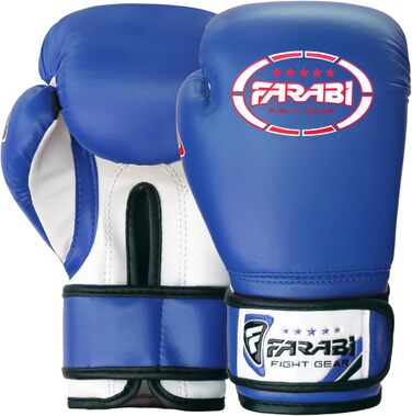 Дитячі боксерські рукавички Farabi Sports 8oz/6oz - для боксу, ММА, муай-тай, кікбоксингу, спарингу та тренувань (блакитні)