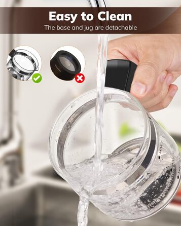 Morpilot Milk Frother Electric, 500ml 600W, 4 in 1 Milk Frother for Hot and Cold, Dishwasher Safe, Visual Glass, Latte Design, White (Black)