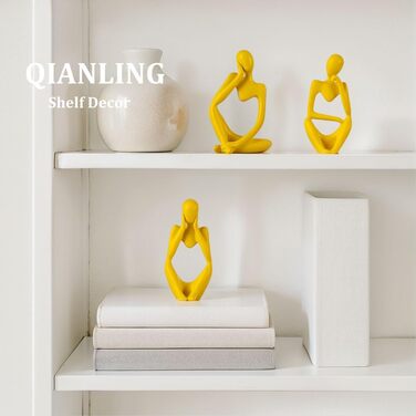 Набір керамічних ваз – 3 шт. Вази у стилі фермерського дому, декор для дому, вітальні, столу, каміну та входу (жовтий)