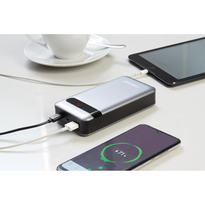 Powerbank Intenso Powerbank PD 20000mAh: Швидка зарядка, 20000mAh, сумісний зі смартфонами, планшетами, MP3-плеєрами та цифровими камерами, Anthrazit