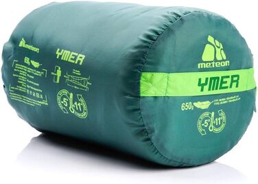 Дитячий спальний мішок Meteor Premium Kinder Schlafsack для кемпінгу та відпочинку на природі. Легкий, ультралегкий, для дітей та підлітків. Колір: темно-зелений / зелений.