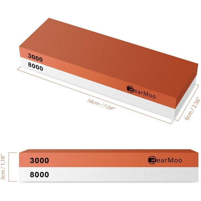 Шліфка BearMoo 2-в-1: шліфка та точило для ножів, зернистість 3000/8000, з підставкою