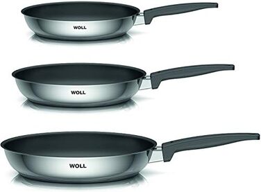 Woll Concept 3-Piece Pan Set - 28cm, 24cm, 20cm Non-Stick Fry Pans