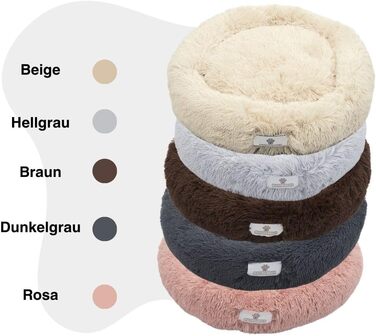 Кругле ліжко для собак та котів Pfoten&nasen® Wolke 7, темно-сірий, 65 см – м'яке, знімний чохол, для маленьких тварин