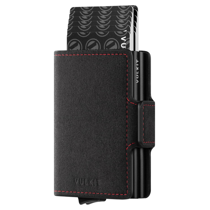 Чохл для карток VULKIT: шкіряний картхолдер для чоловіків з RFID захистом (темно-сірий нубук)