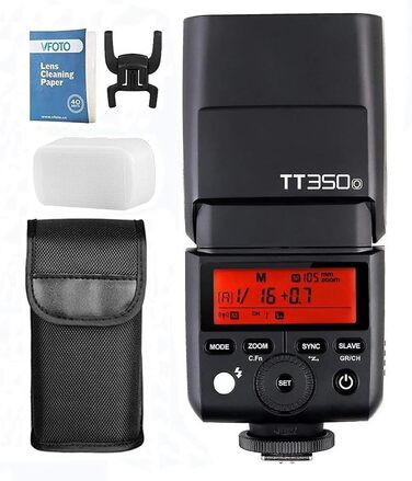 Спалах Godox TT350O для Canon - TTL, 2.4G, HSS 1/8000s, GN36, сумісний з 6D, 7D, 50D, 60D, 500D, 550D, 600D, 650D, 1000D, 1100D, 1DX, 580EX II, 5D Mark II III