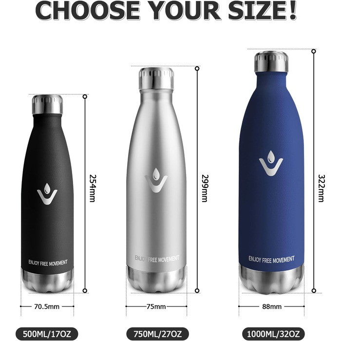 Термос-пляшка 750 мл, з нержавіючої сталі, BPA-Free, для спорту, подорожей, дітей, на відкритий простір, термоізоляція, витримує газовані напої, чорний, темно-зелений