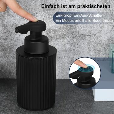Phneems Automatic Soap Dispenser - Electric Automatic Soap Dispenser with Sensor - No Touch Sensor - Automatic Soap Dispenser for Bathroom, Kitchen, Office - USB - Black