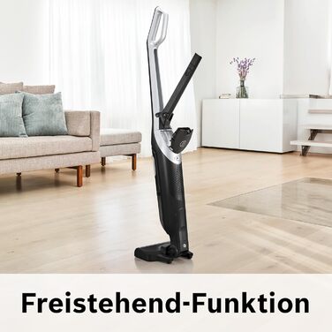 Бездротовий пилосос Bosch Flexxo 2в1 Serie 4 BBH32101, акумуляторний, без мішка, для всіх підлог, висока потужність, довга автономність, швидка зарядка, насадка для щілин, чорний 21,6В